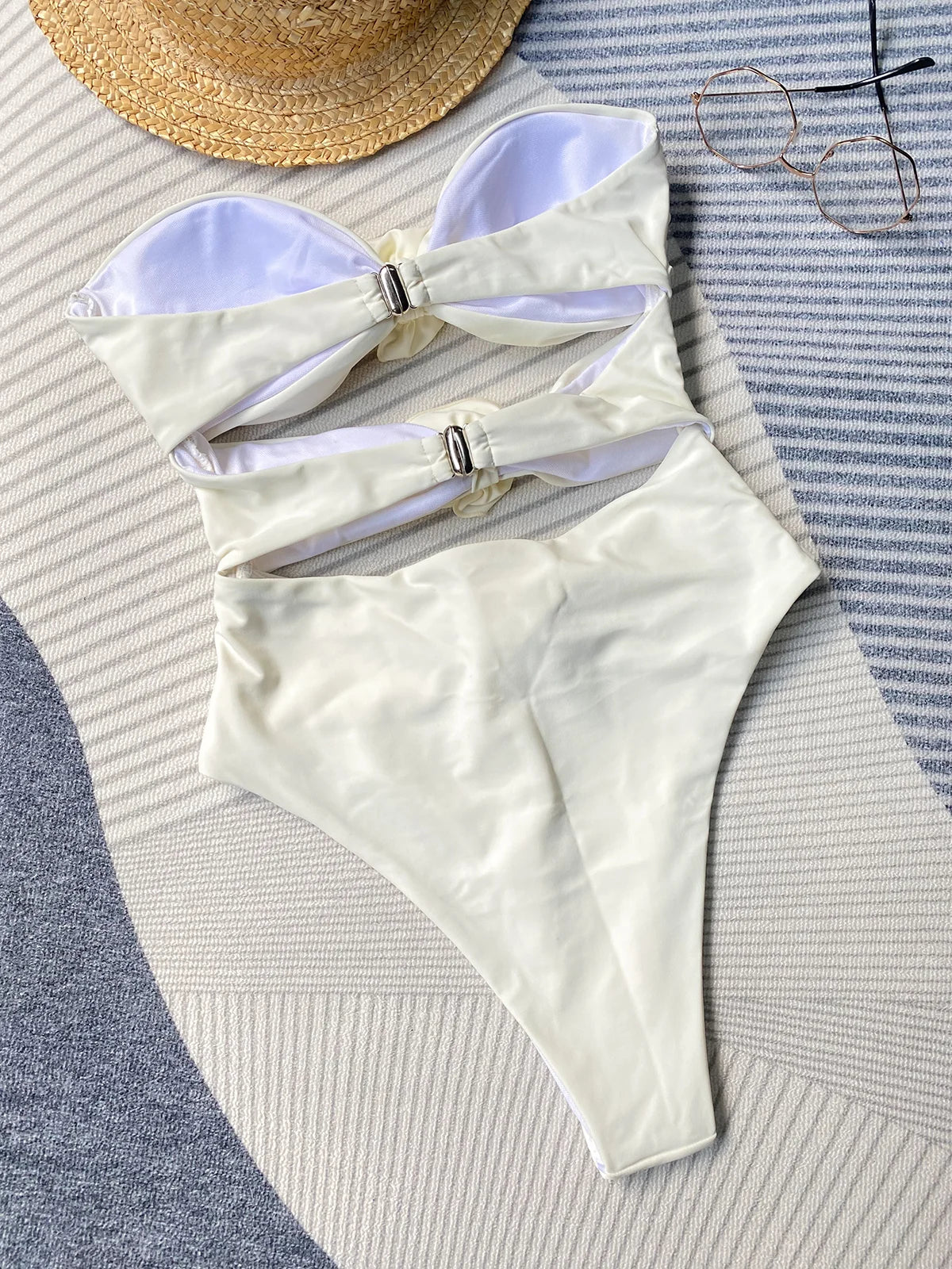 Oceana One Piece Swimsuit in White and Pink for Women