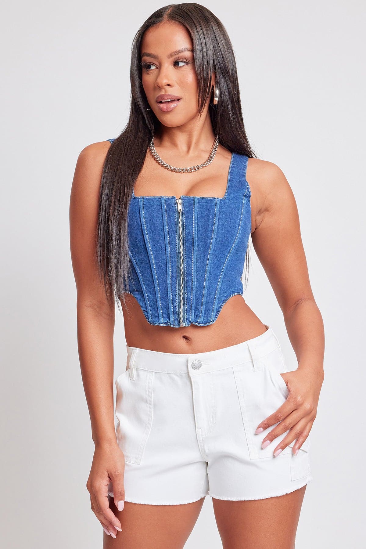 Women’s High-Rise Flap Pocket Cargo Short YMI JEANS