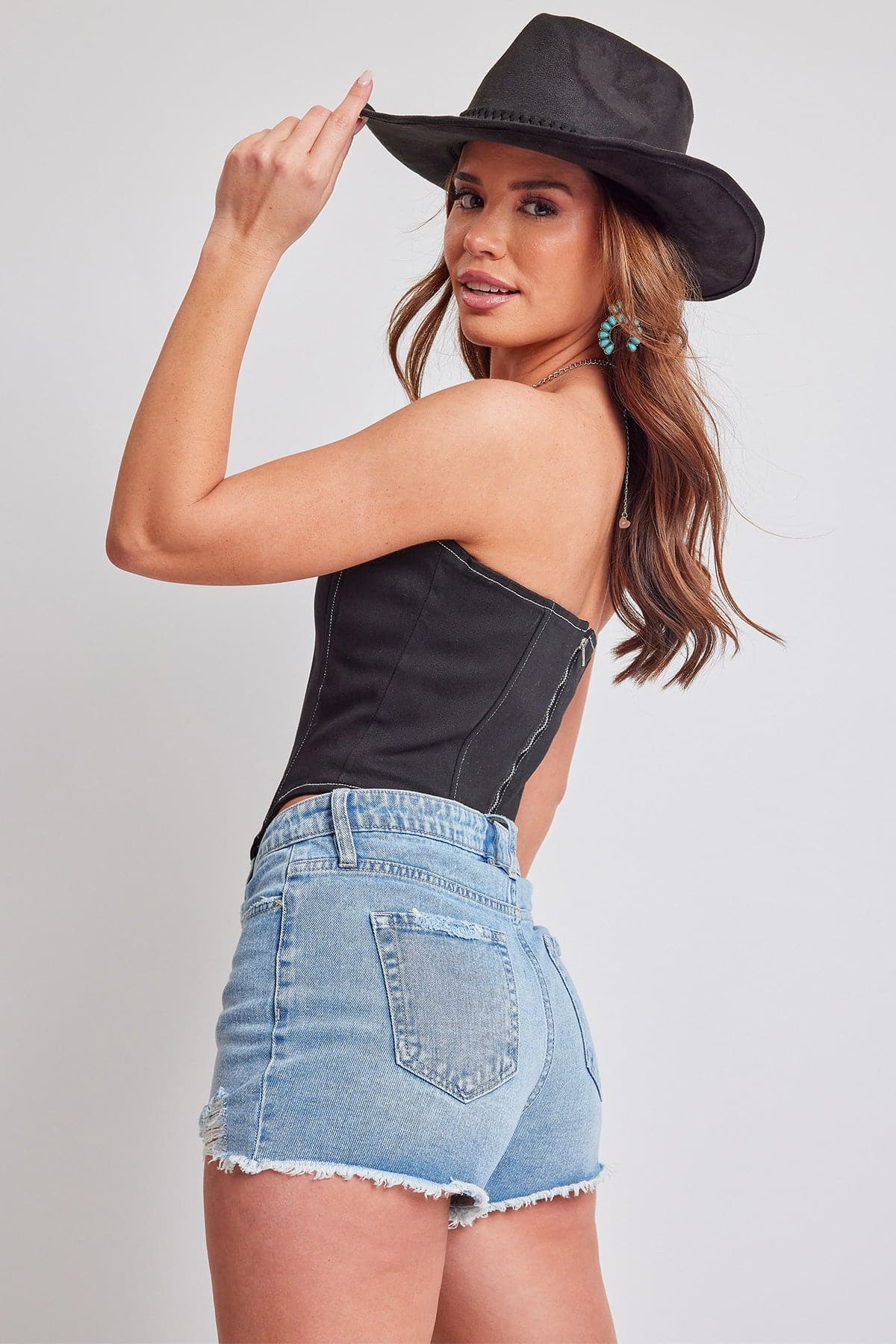 YMI JEANS YMI Women's Festival Denim Shorts - Full View