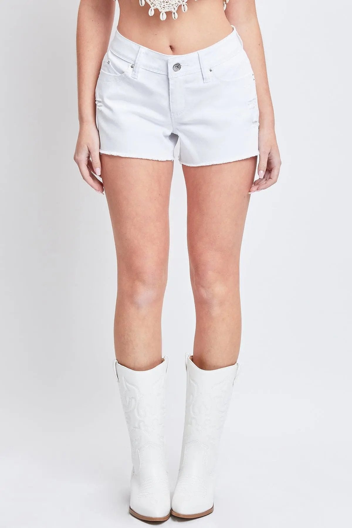 Women's WannaBettaButt Low Rise Frayed Shorts - Love Salve