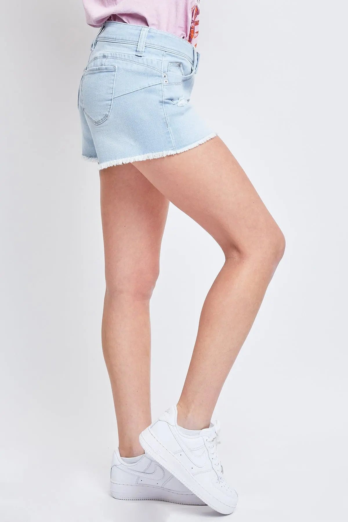 Women's WannaBettaButt Low Rise Frayed Shorts YMI JEANS