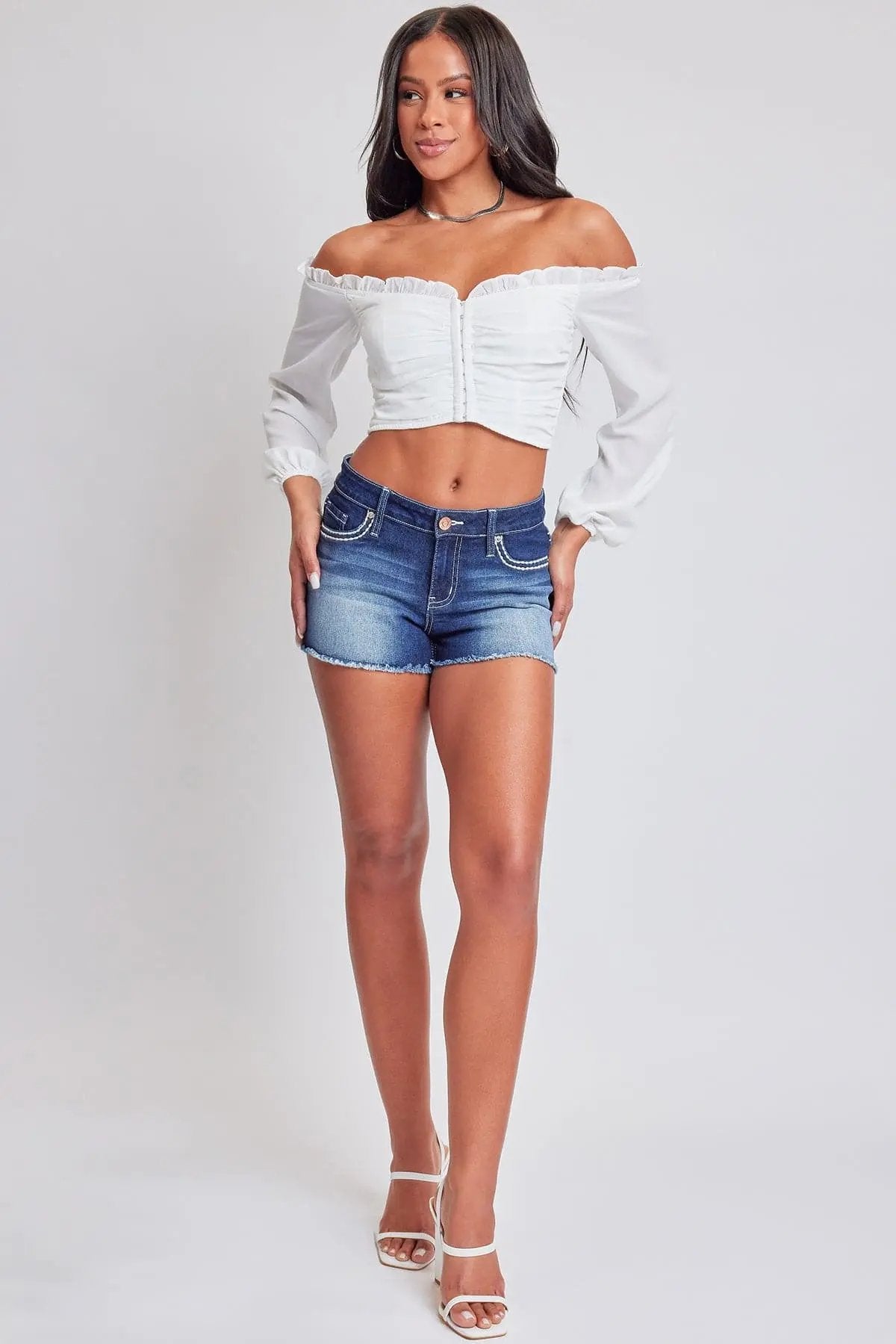 Women's Heavy Stitch Frayed Shorts - Love Salve
