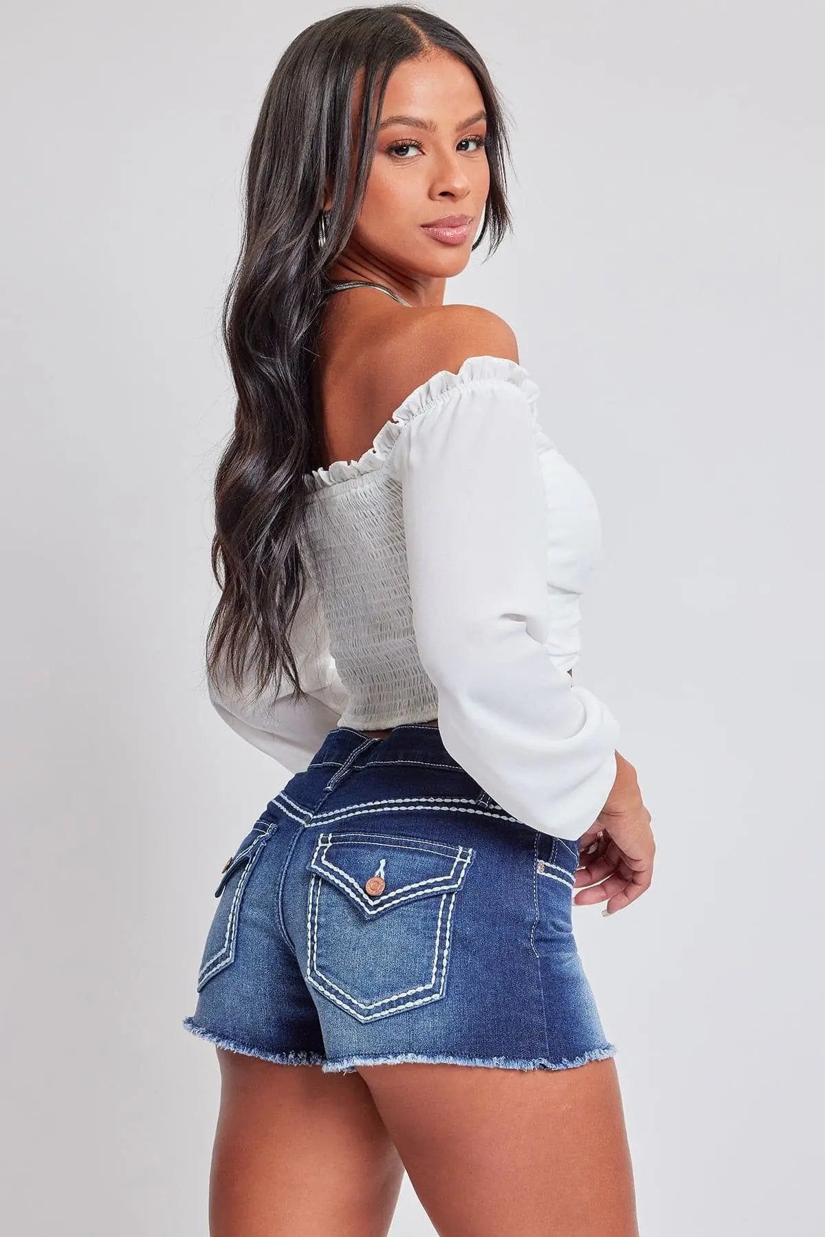 Women's Heavy Stitch Frayed Shorts - Love Salve