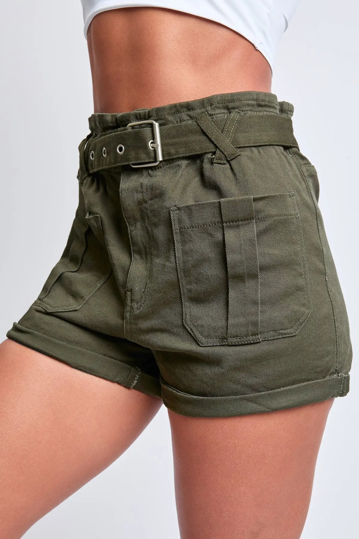 Women's Belted Paperbag Waist Shorts - Love Salve