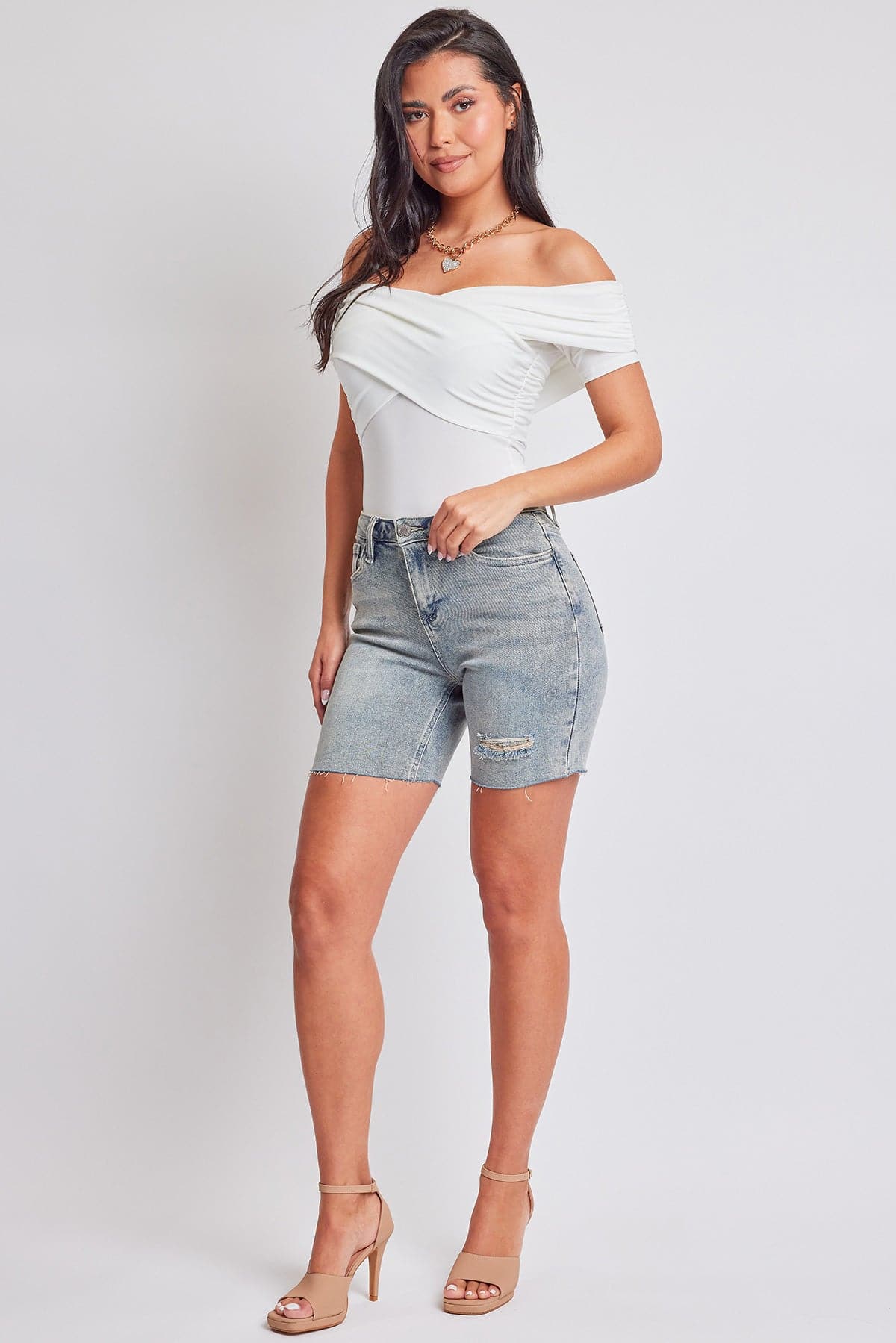YMI JEANS: Luxe High-Rise Denim Shorts YMI JEANS