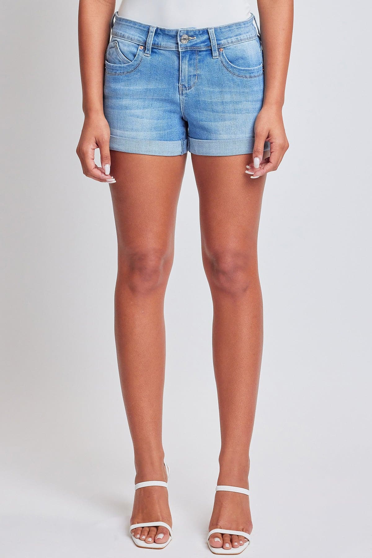 Women's WannaBettaButt Cuffed Denim Shorts YMI JEANS