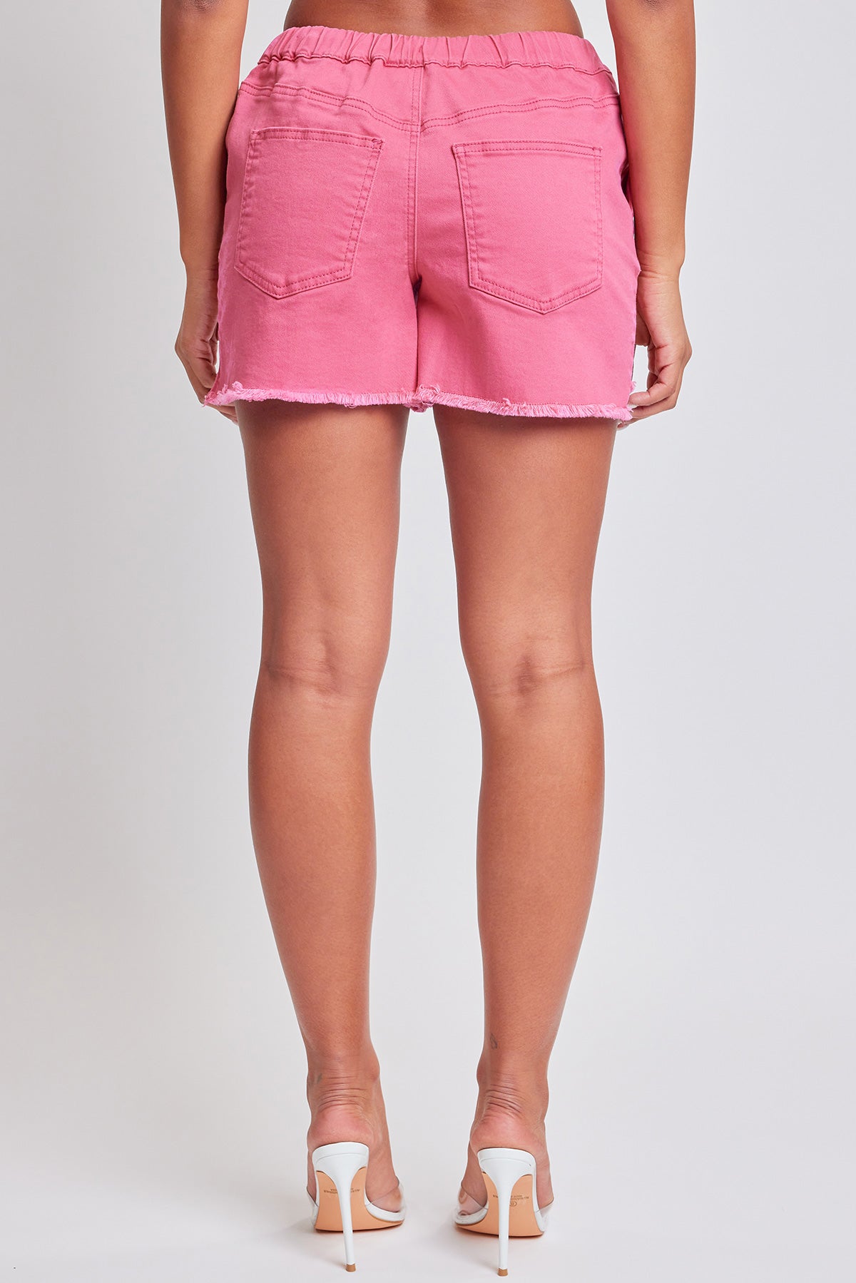 Women's Frayed Hem Pull-on Shorts YMI JEANS