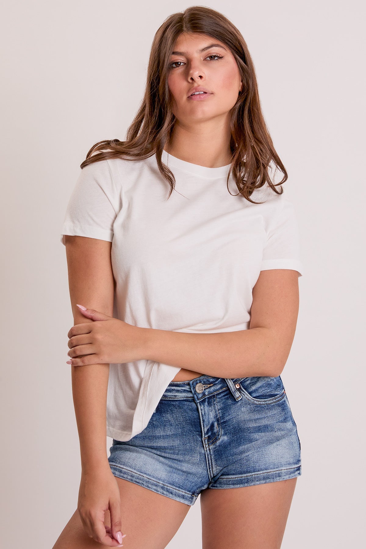 Women's Luxe Low Rise Heart Shape Pocket Shorts YMI JEANS