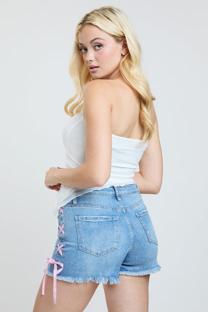 YMI JEANS: Luxe High-Rise Lace Shorts