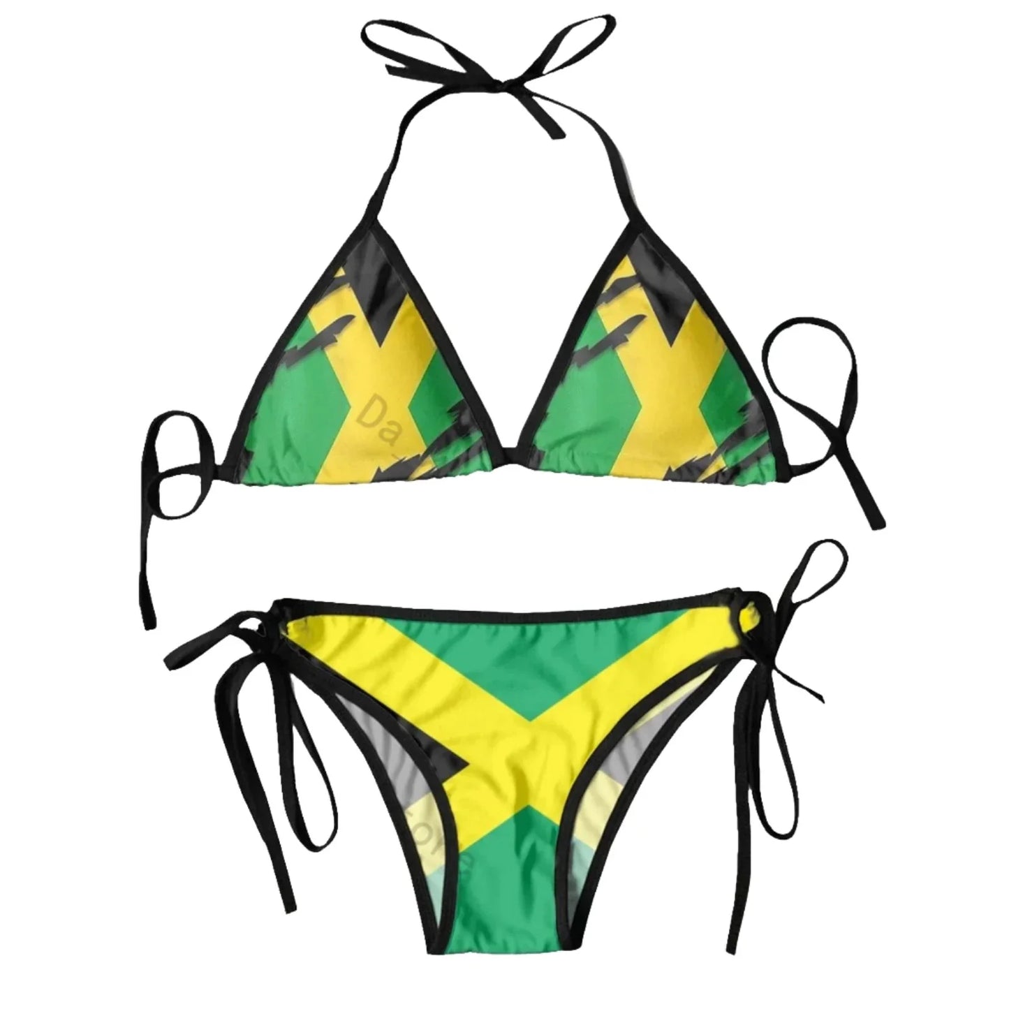 Jamaican Flag Two Piece Swimsuit for Confident Women