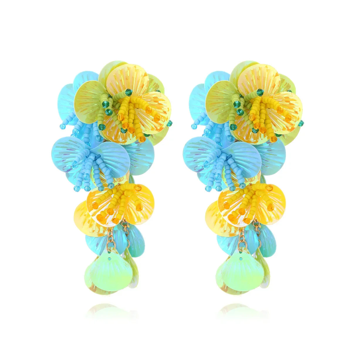 Colorful Shiny Large Shell Earrings for Bold Fashion Style - Love Salve 