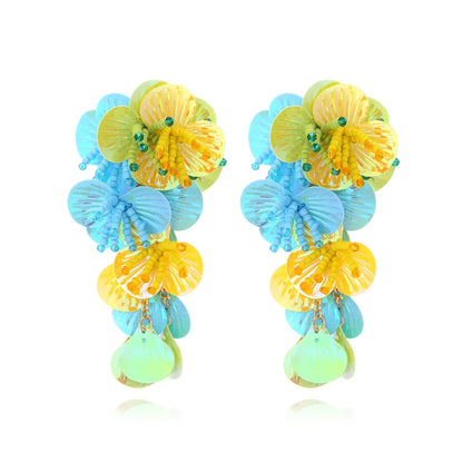 Colorful Shiny Large Shell Earrings for Bold Fashion Style - Love Salve 