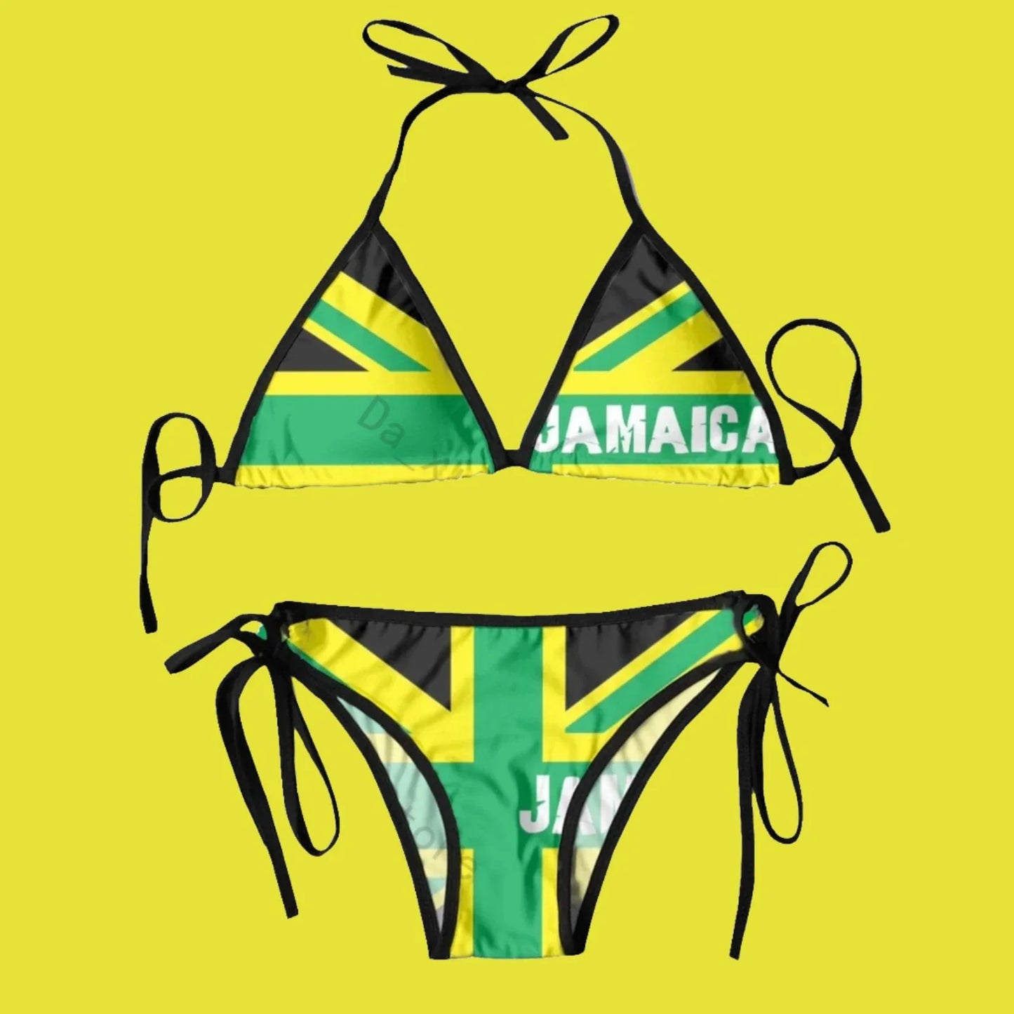 Jamaican Flag Two Piece Swimsuit for Confident Women