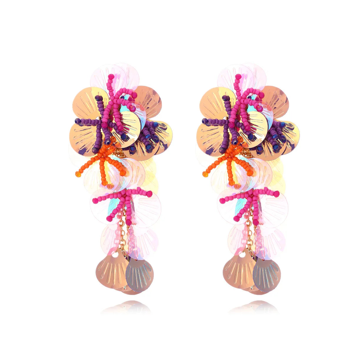 Colorful Shiny Large Shell Earrings for Bold Fashion Style - Love Salve 