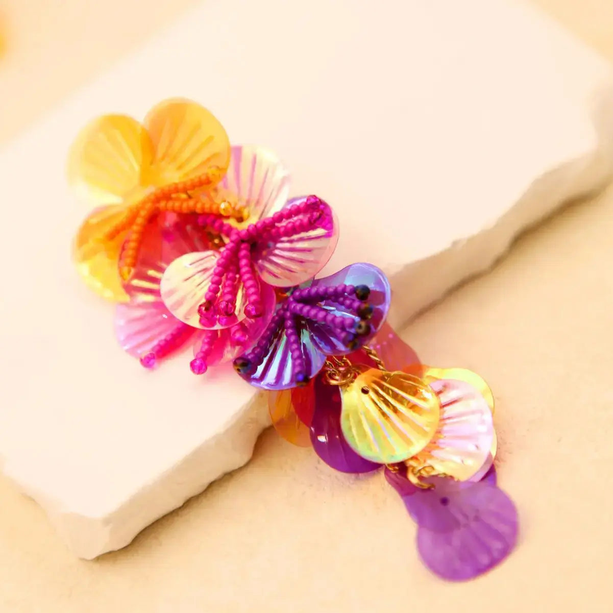 Colorful Shiny Large Shell Earrings for Bold Fashion Style - Love Salve 