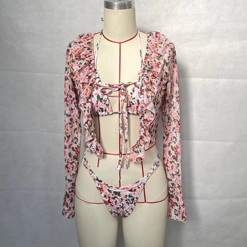 Shannon Three Piece Swimsuit for Stylish Beach Days - Love Salve 