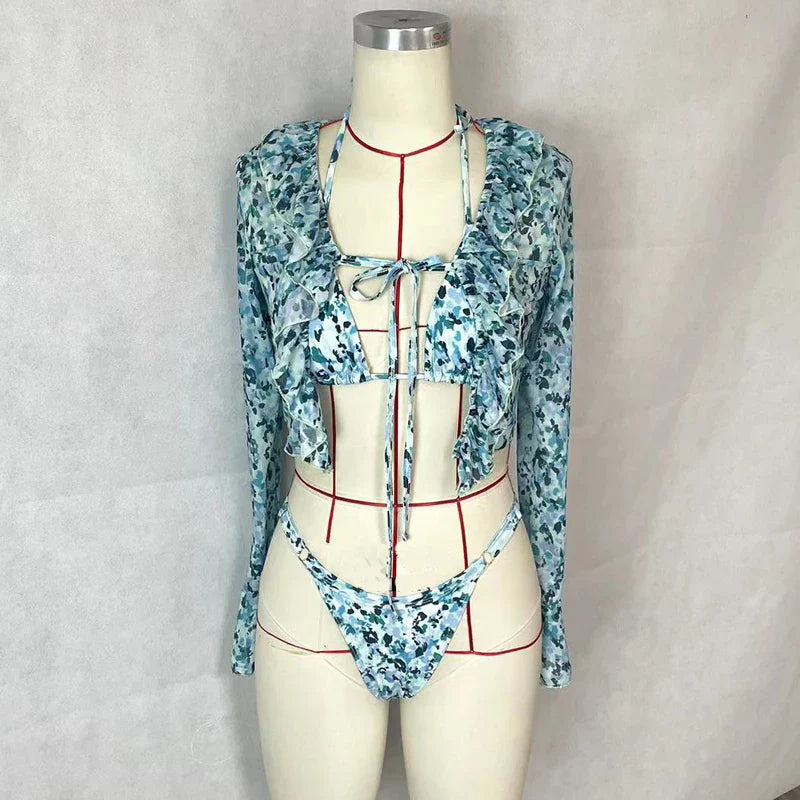 Shannon Three Piece Swimsuit for Stylish Beach Days - Love Salve 