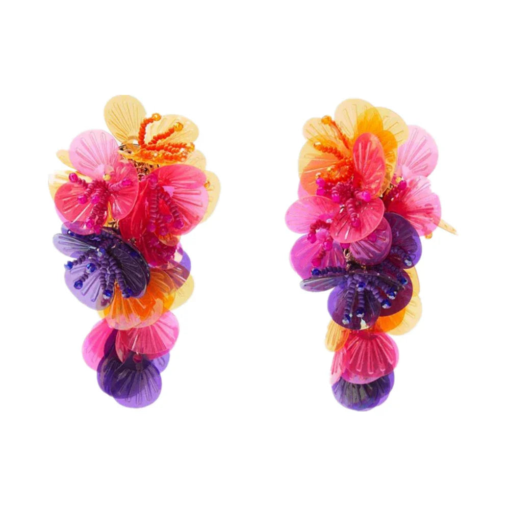 Colorful Shiny Large Shell Earrings for Bold Fashion Style - Love Salve 
