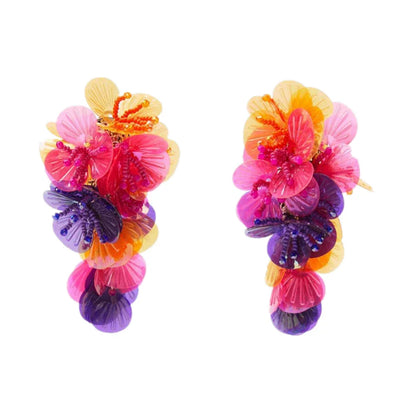 Colorful Shiny Large Shell Earrings for Bold Fashion Style - Love Salve 