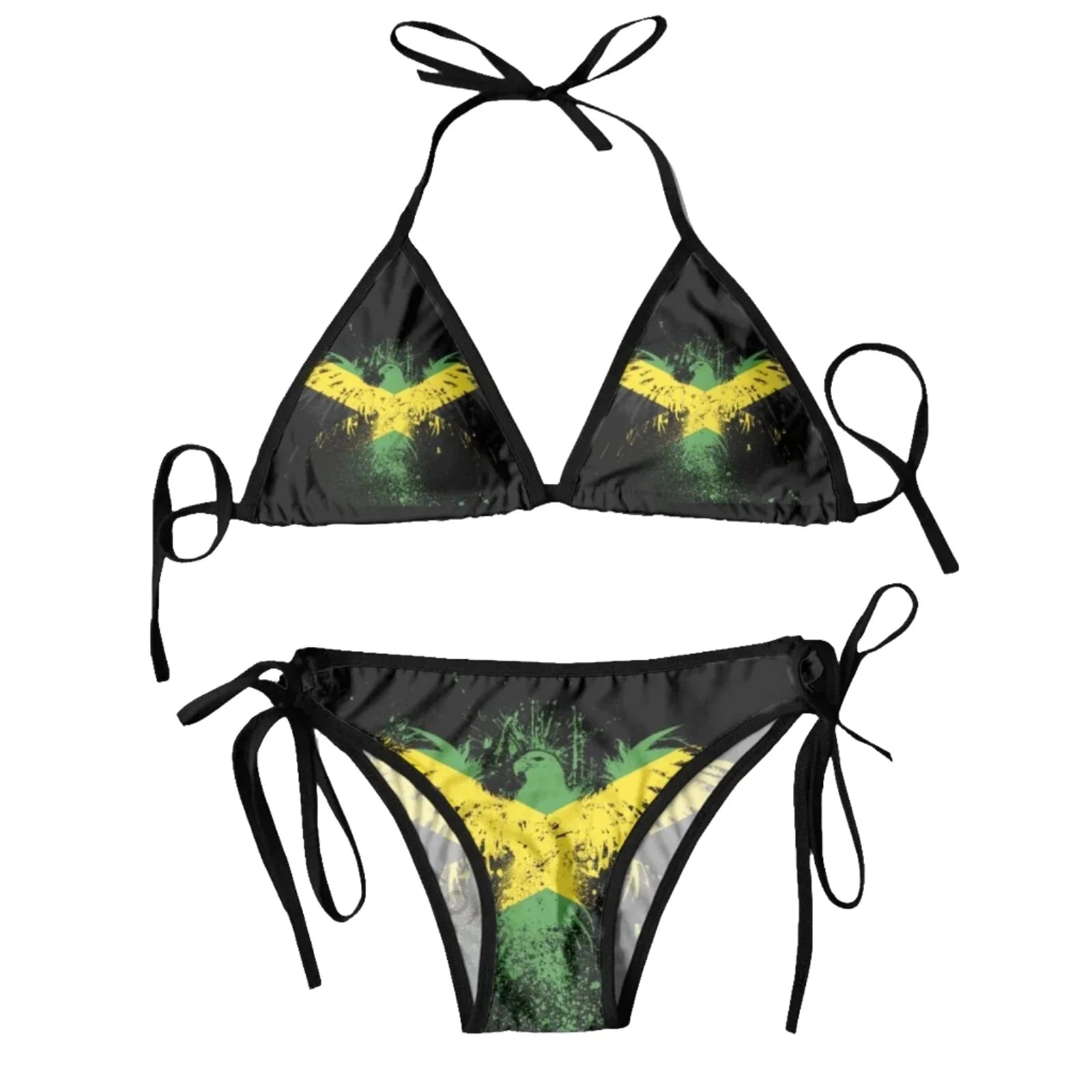 Jamaican Flag Two Piece Swimsuit for Confident Women - Love Salve 