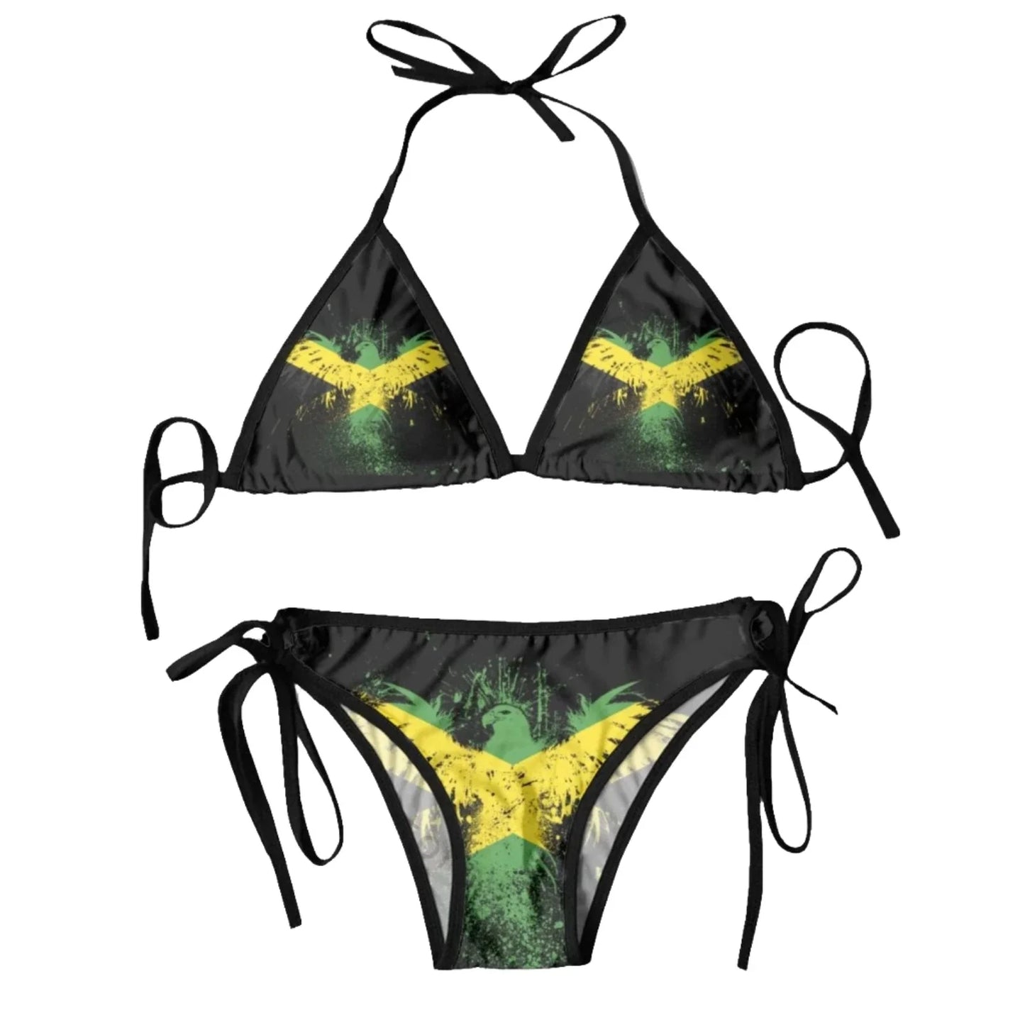 Jamaican Flag Two Piece Swimsuit for Confident Women