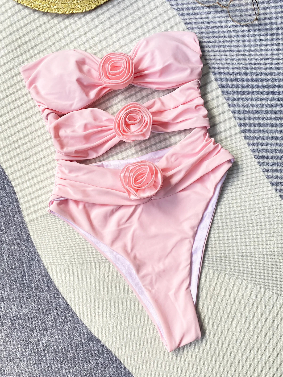 Oceana One Piece Swimsuit in White and Pink for Women