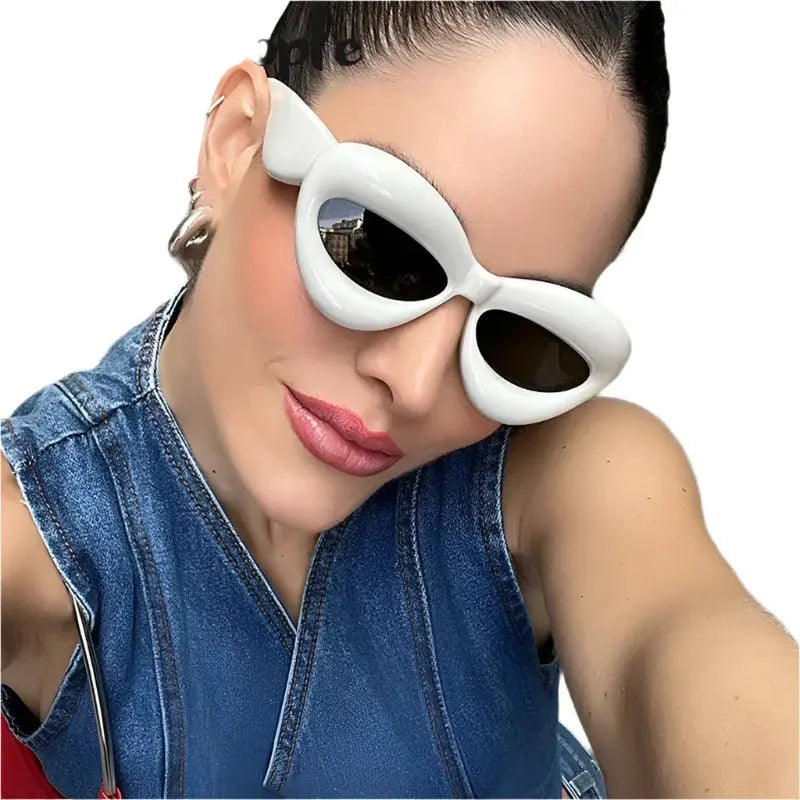 Plush Women Cat Eye Sunglasses for Stylish Protection - Love Salve 