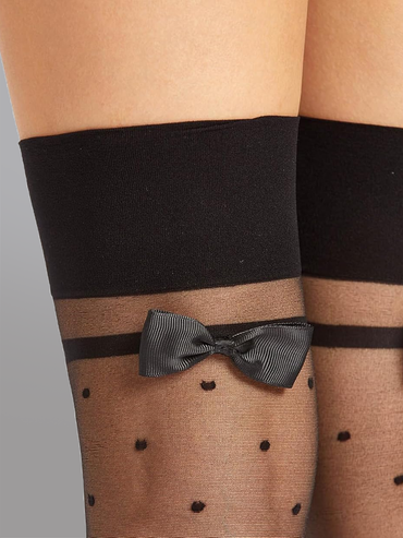 Polka Dot Bow Stockings for Playful Elegance and Style