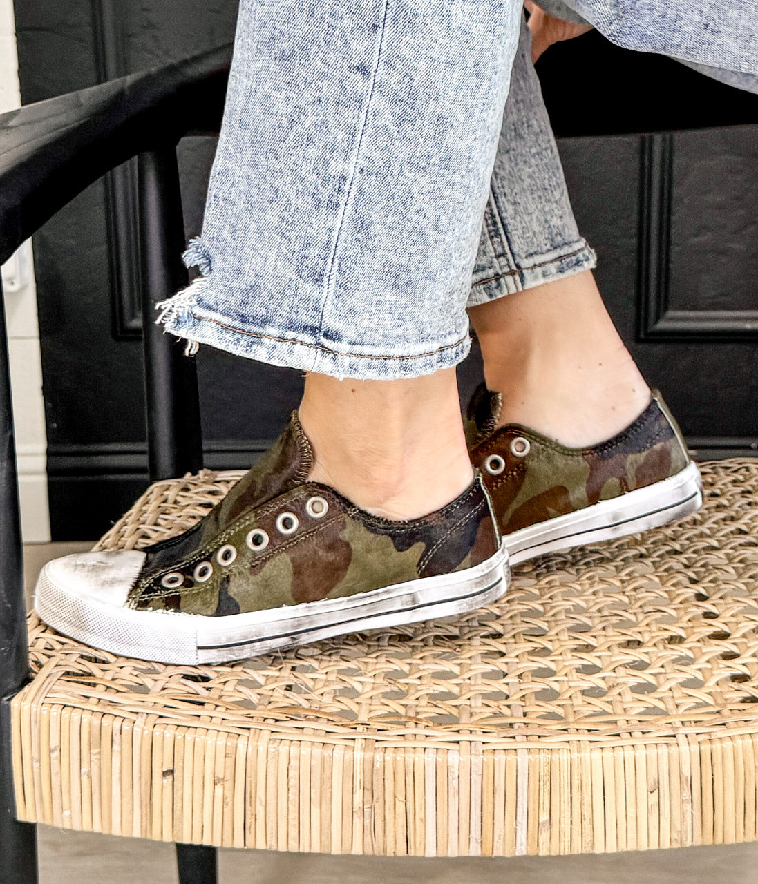Shalomar Camo Sneaker With Genuine Cowhide Comfort Fit Naughty Monkey