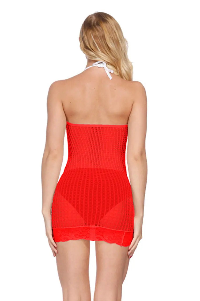 Seamless Mesh High Neck Dress 3wishes.com