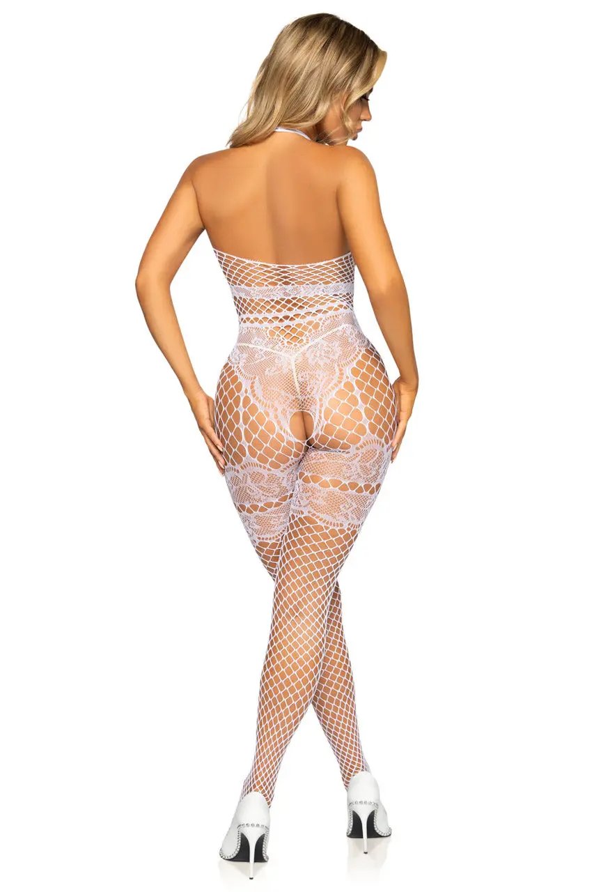 Embroidered Net Bodystocking 3wishes.com