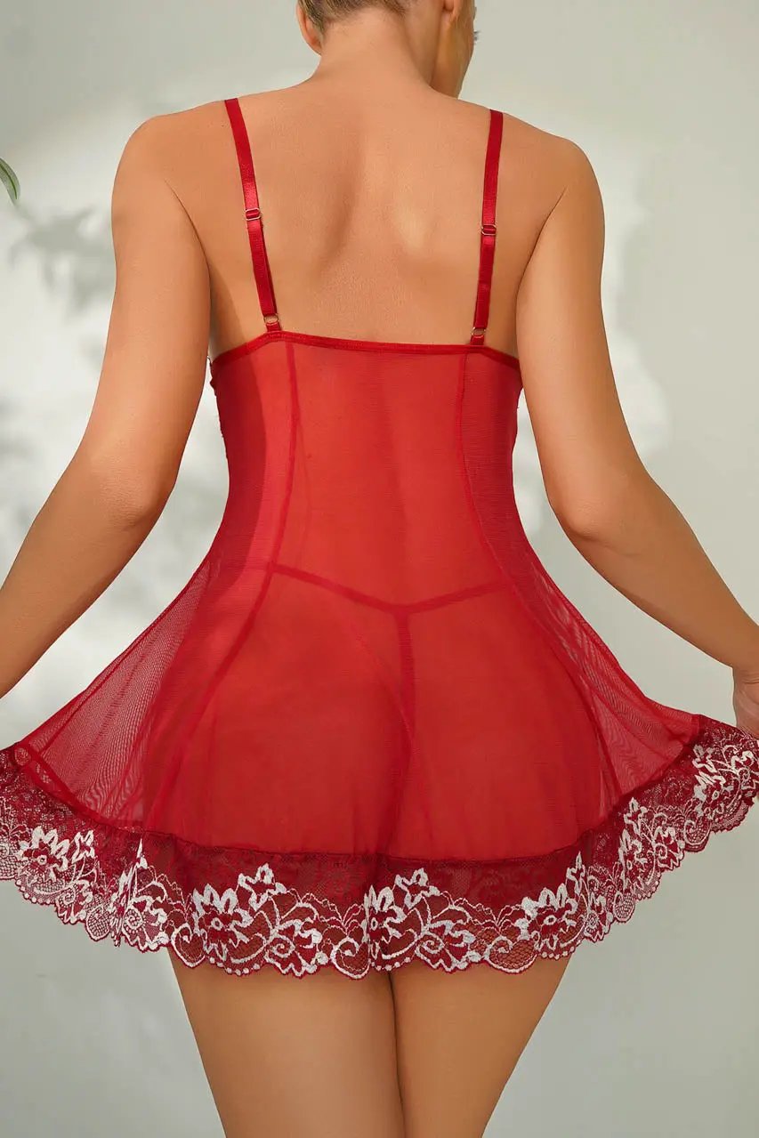 Head Turner Two Tone Lace Babydoll Lingerie 3wishes.com