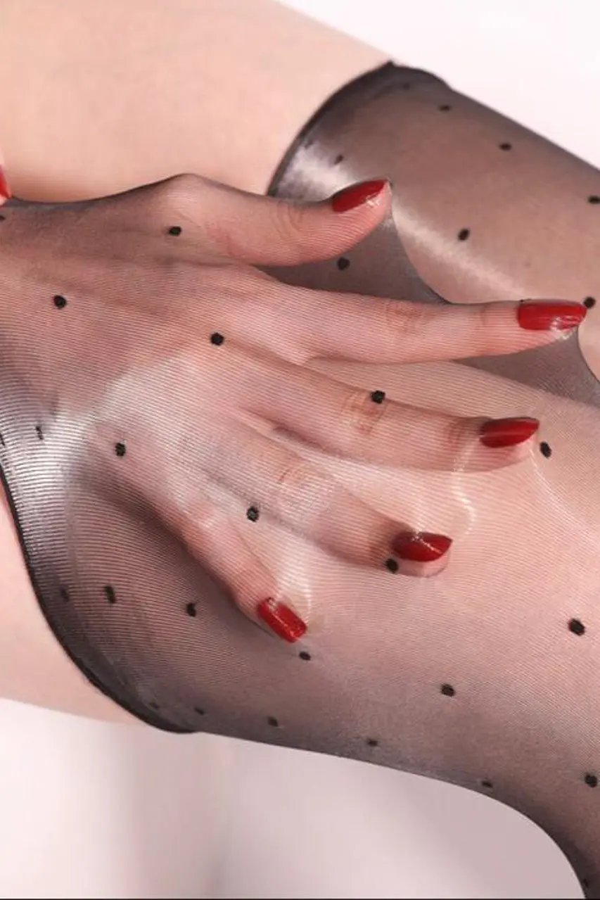3wishes.com Sheer French Dot Raw Edge Stockings - Premium Quality - Love Salve