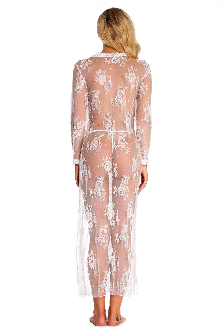 3wishes.com Apparel & Accessories > Lingerie - Long Lace Babydoll Robe - Premium Quality 3wishes.com