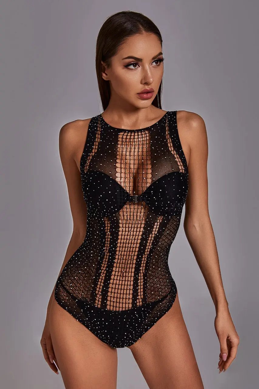 3wishes.com Apparel & Accessories > Lingerie - 3wishes Rhinestone Teddy: Sparkle Now! - Premium Quality 3wishes.com
