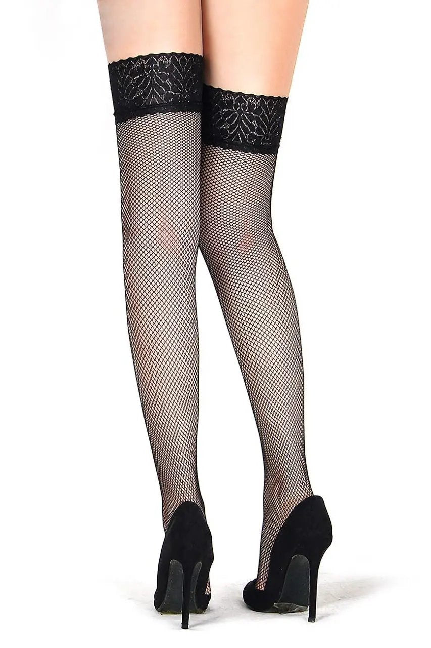 3wishes.com Apparel & Accessories > Lingerie - 3Wishes: Thick Lace Fishnet Stockings - Premium Quality 3wishes.com