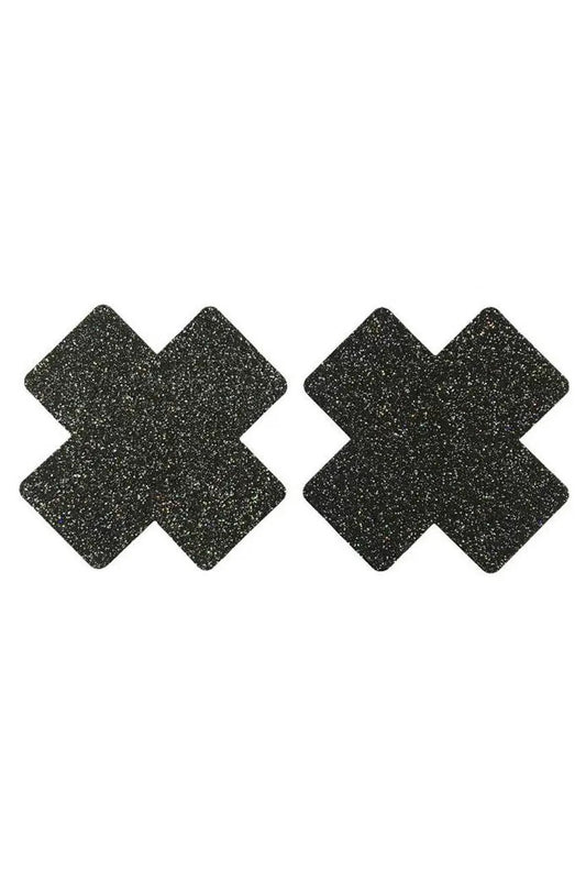 3wishes.com Apparel & Accessories > Lingerie - Black Glitter X Pasties - Premium Quality 3wishes.com