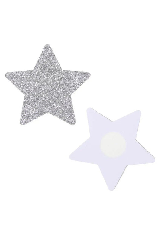 3wishes.com Apparel & Accessories > Lingerie - 3wishes: White Glitter Star Pasties - Premium Quality 3wishes.com