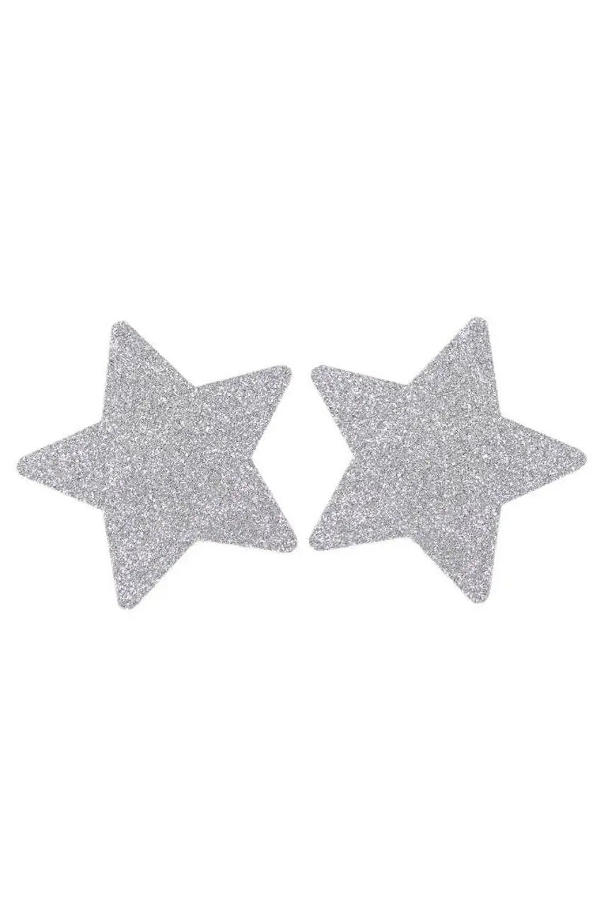 3wishes.com Apparel & Accessories > Lingerie - 3wishes: White Glitter Star Pasties - Premium Quality 3wishes.com