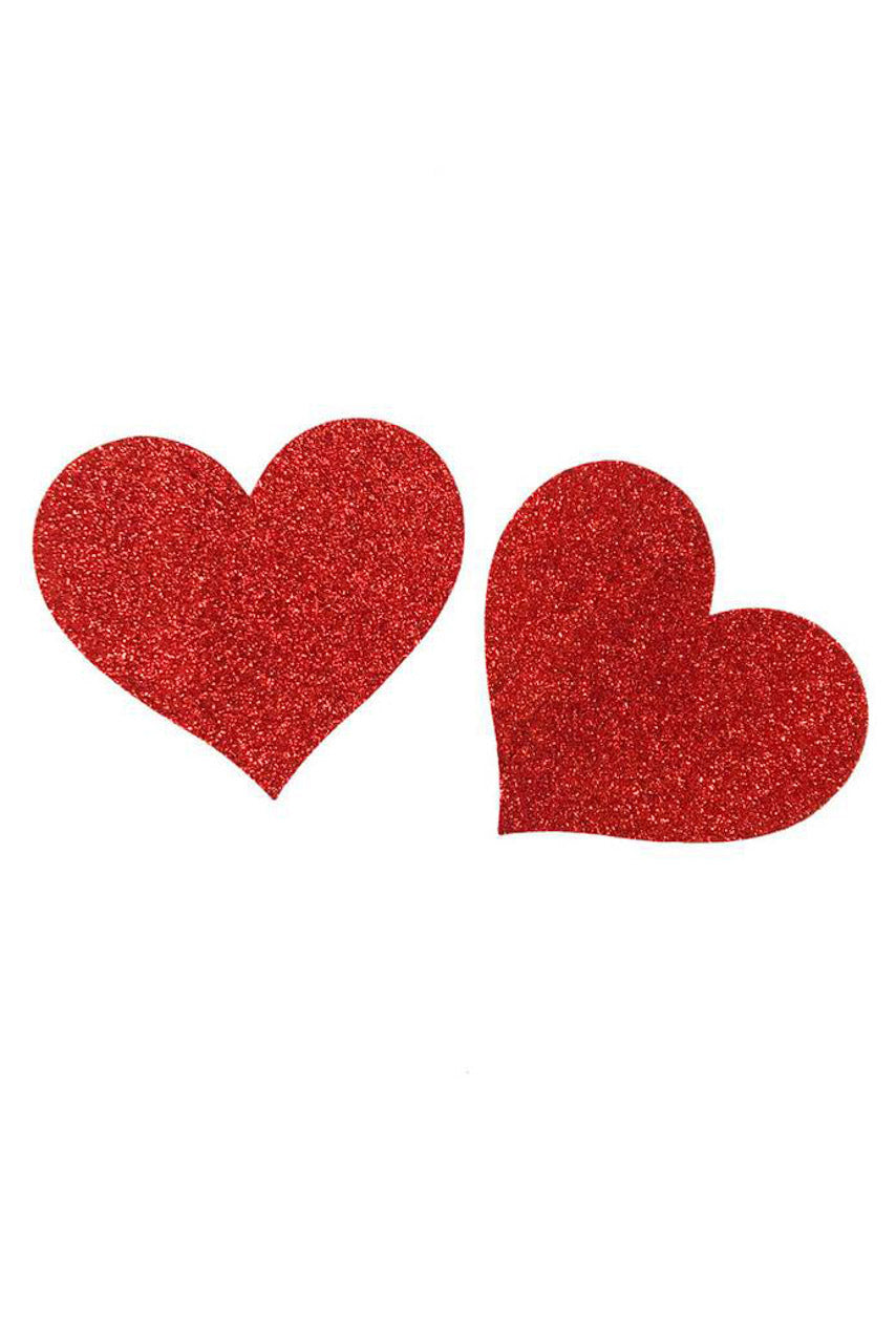 Red Glitter Heart Pasties 3wishes.com