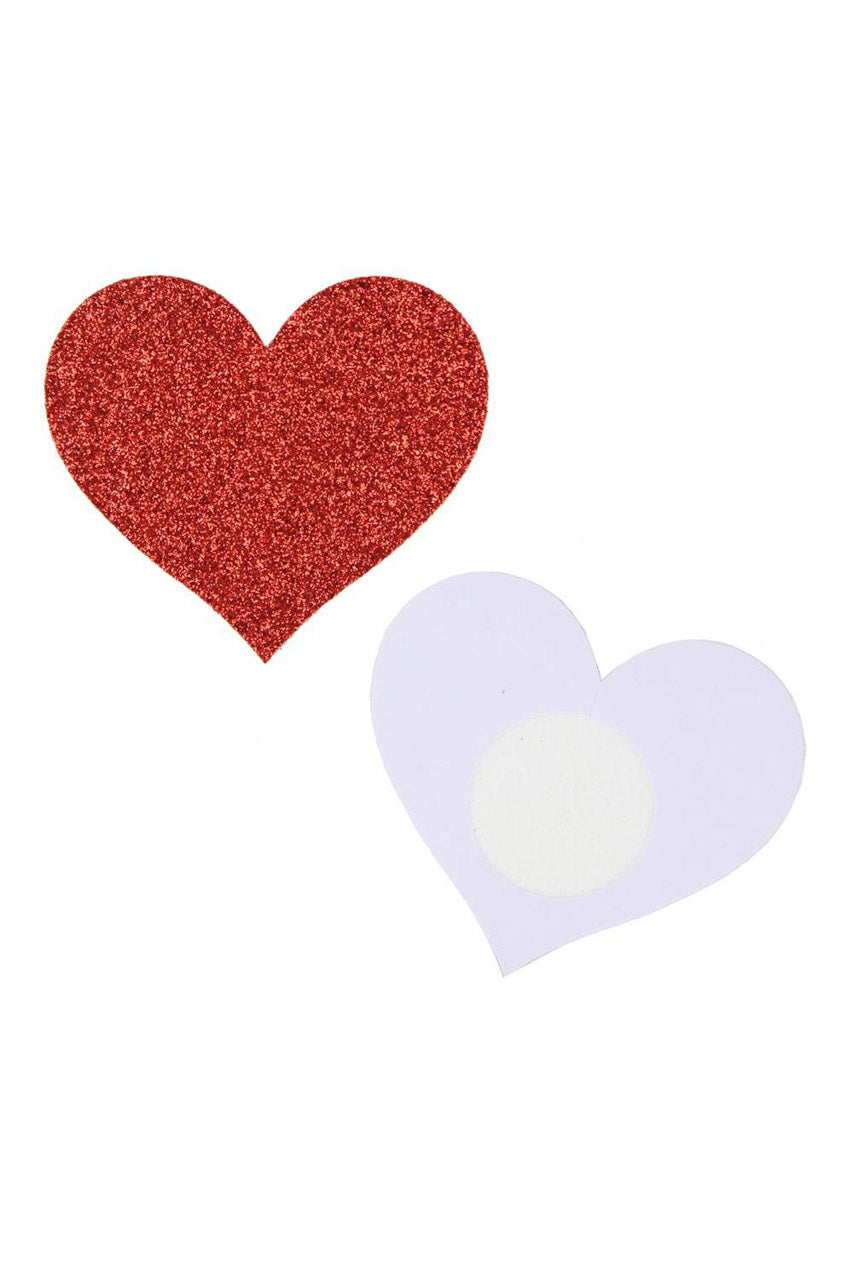 Red Glitter Heart Pasties 3wishes.com