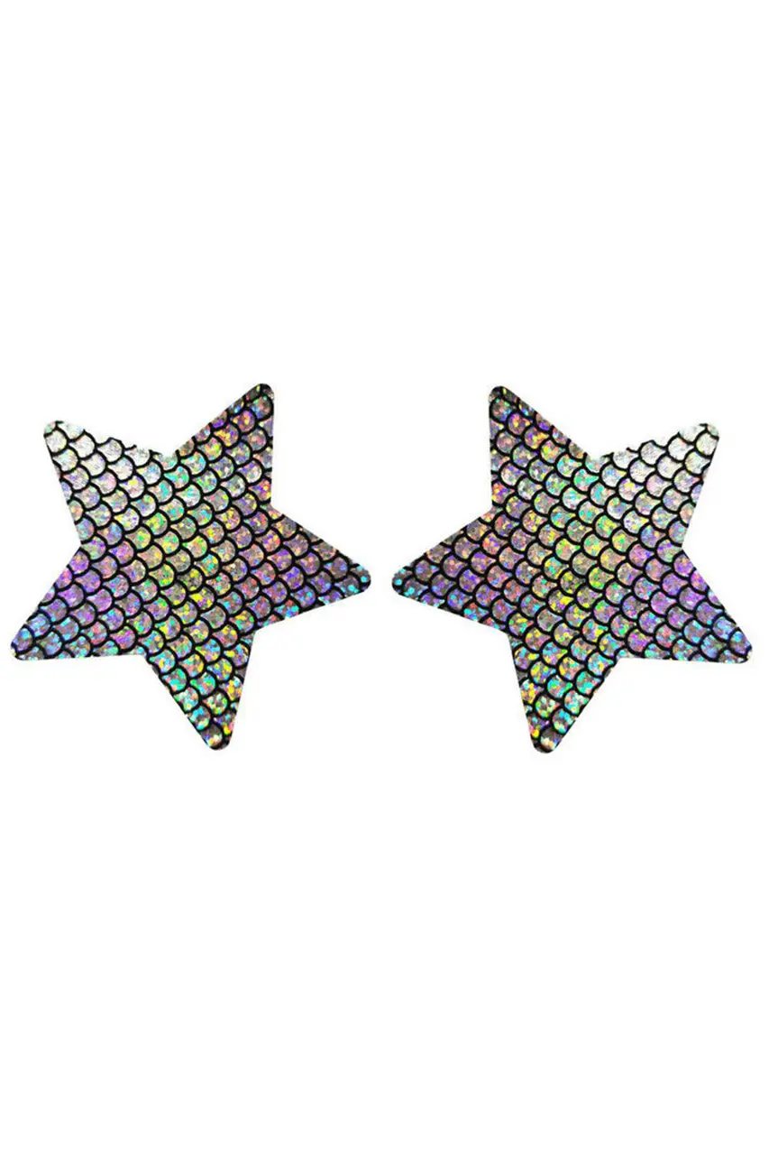 3wishes.com Apparel & Accessories > Lingerie - Mermaid Scale Star Pasties - Premium Quality 3wishes.com