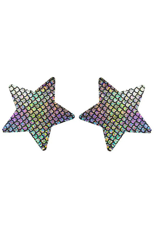 3wishes.com Apparel & Accessories > Lingerie - Mermaid Scale Star Pasties - Premium Quality 3wishes.com