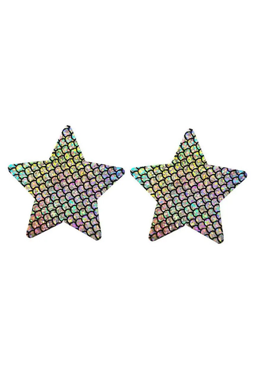 3wishes.com Apparel & Accessories > Lingerie - Mermaid Scale Star Pasties - Premium Quality 3wishes.com