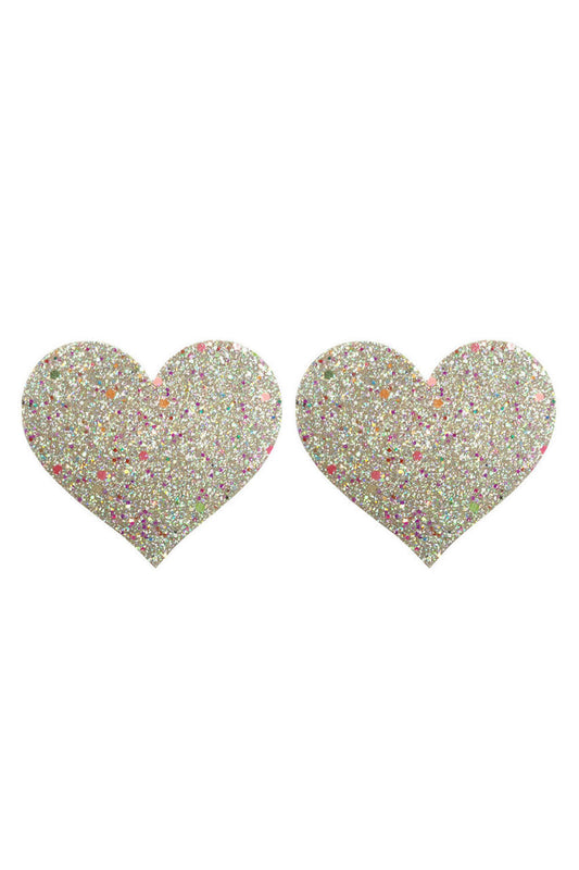 Glow In The Dark Glitter Heart Pasties For Nighttime Performances 3wishes.com