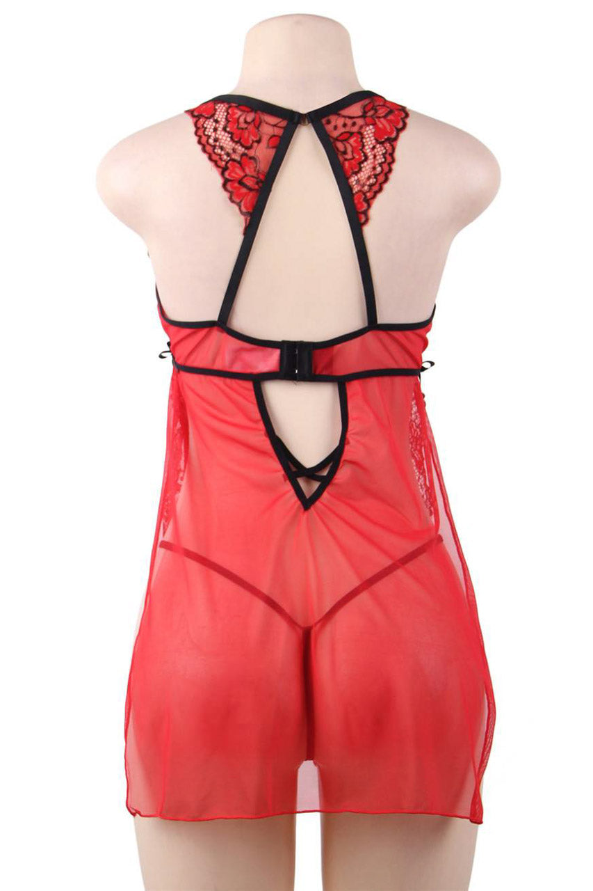 3wishes Rose Babydoll: Sexy Split Cup