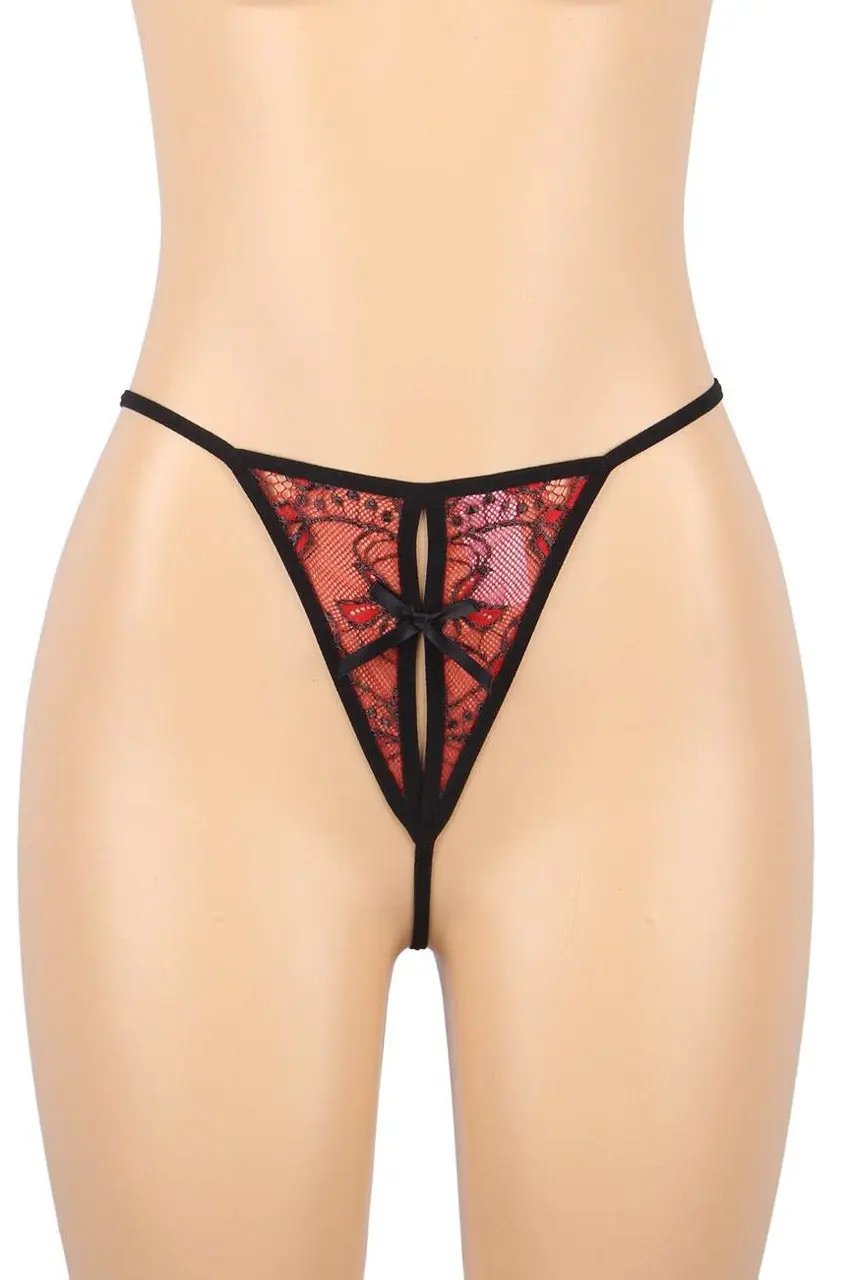 3wishes.com Apparel & Accessories > Lingerie - 3wishes Rose Babydoll: Sexy Split Cup - Premium Quality 3wishes.com