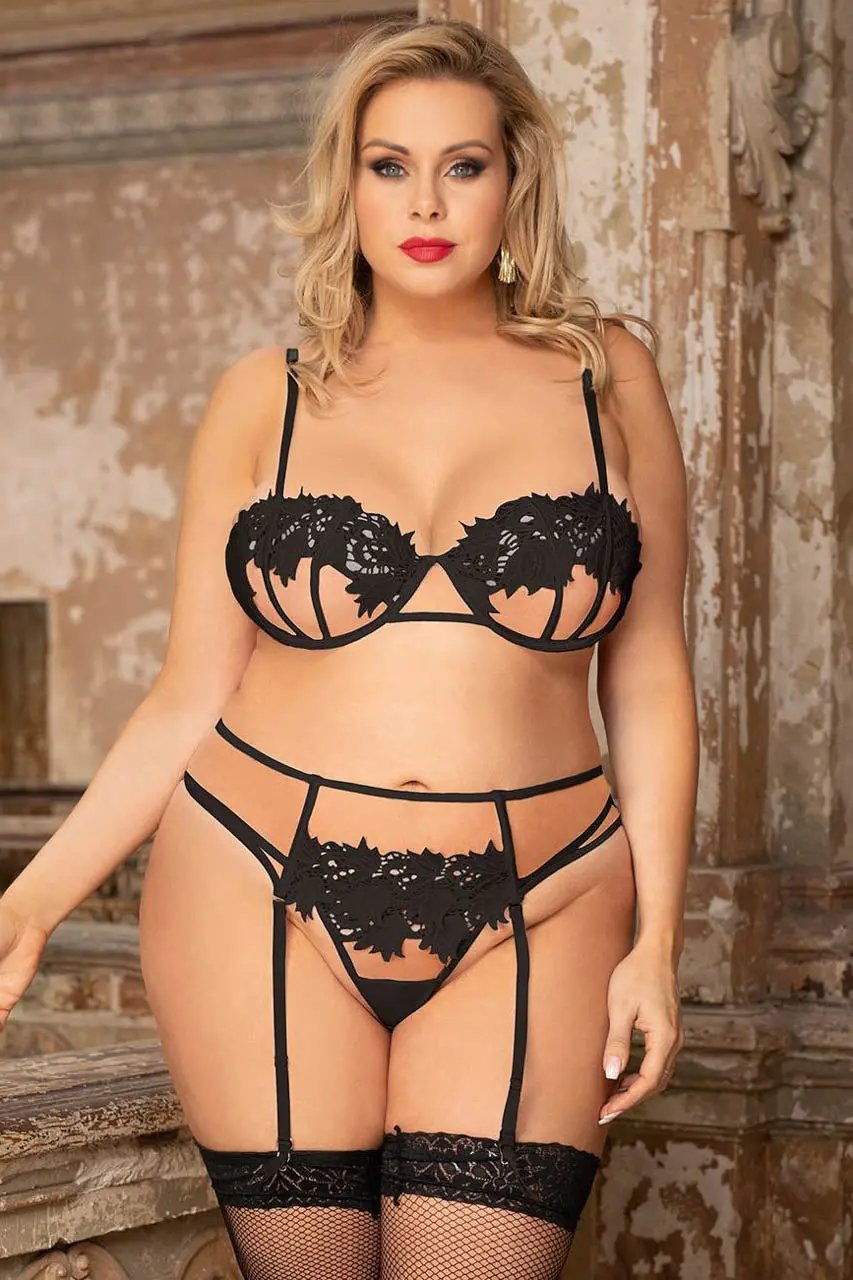 3wishes.com 3wishes: Plus Size Floral Lace Bra - Premium Quality - Love Salve