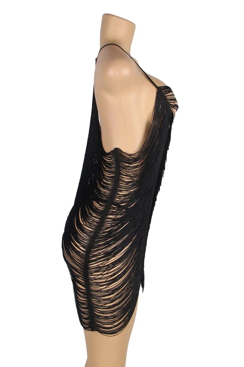 Shimmy Fringe Lingerie Chemise 3wishes.com