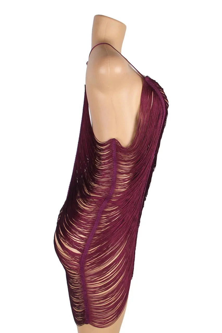 Shimmy Fringe Lingerie Chemise 3wishes.com